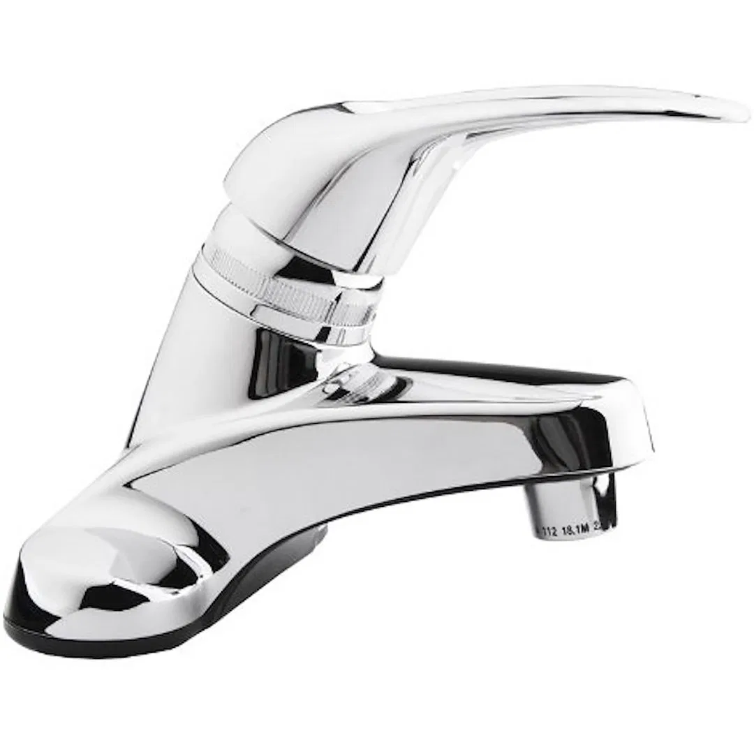 DF-PL100-CP – DURA FAUCET Faucet, Used For Lavatory Single Piece 4 Inch Deck Mount Single Loop Lever Handle Chrome Pl...